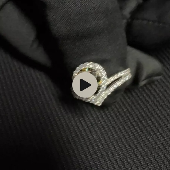 3.26 Ct Vvs =:  Brown White Moissanite Diamond Silver Engagement RING Size 7 - Picture 2 of 6